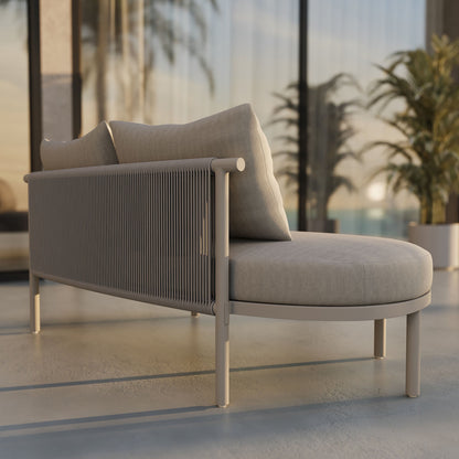 Porta left-arm facing outdoor patio modular sofa with aluminum frame and gray cushion Modway on Tampa Home & Garden Store