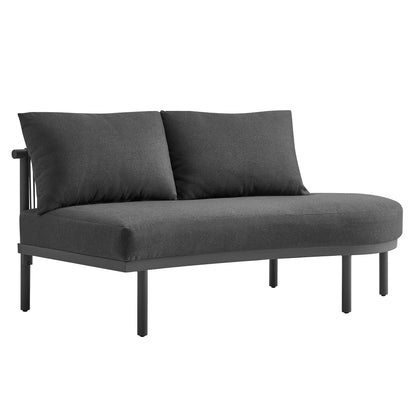 Modway Porta right-arm facing outdoor aluminum modular sofa with charcoal cushions on Tampa Home & Garden Store