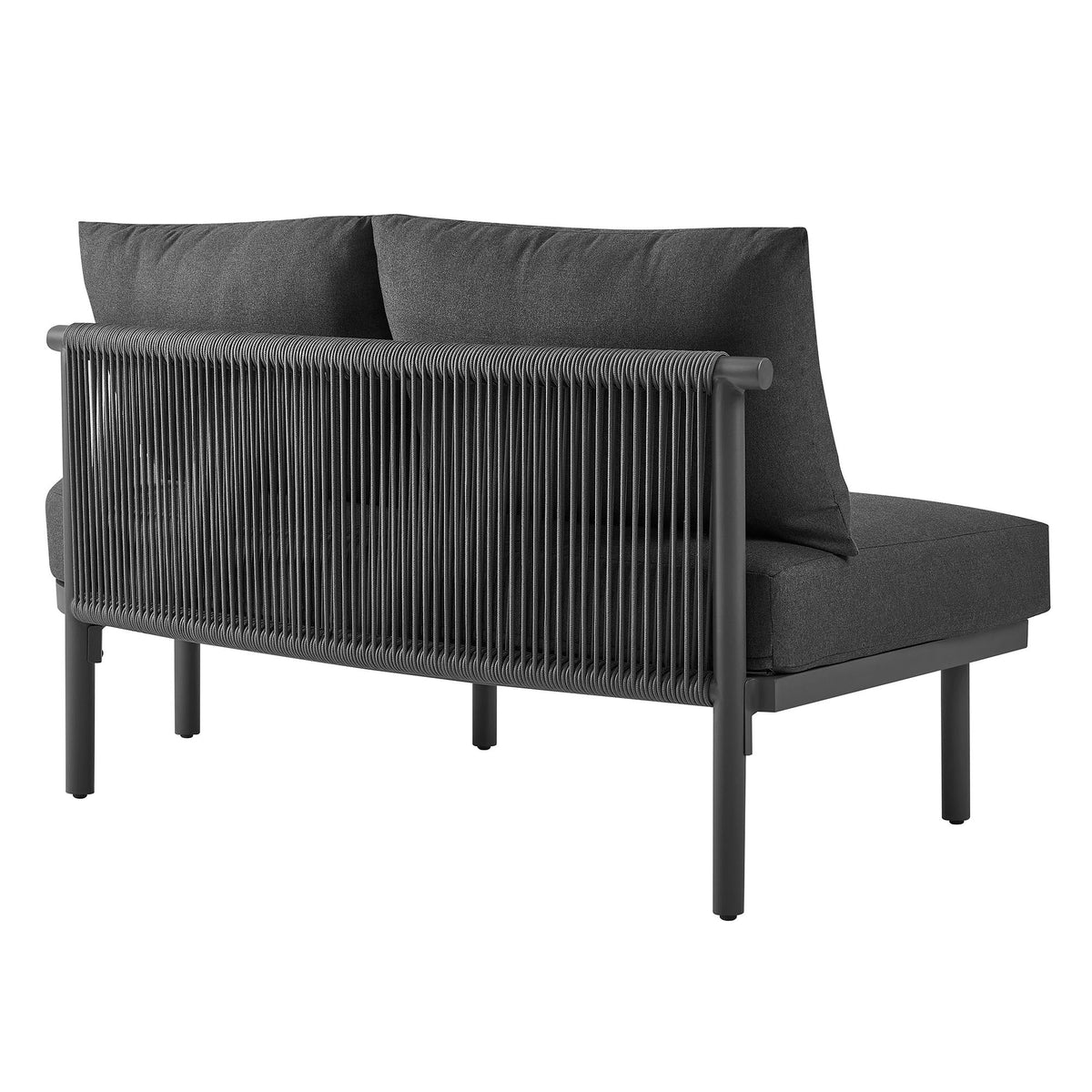 Porta 4 Piece Outdoor Patio Sofa Set by Modway, dark gray cushions, rope-back on Tampa Home & Garden Store