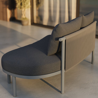 Porta right-arm facing outdoor aluminum modular sofa with gray cushions by Modway on Tampa Home & Garden Store