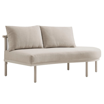Porta right-arm facing outdoor aluminum sofa sectional beige cushions by Modway on Tampa Home & Garden Store