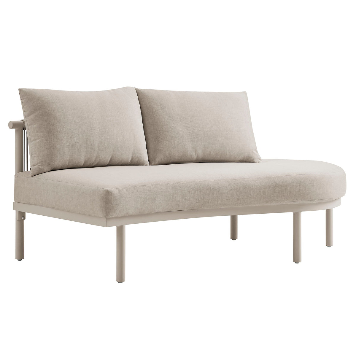 Porta 4-Piece Outdoor Patio Aluminum Modular Sofa Set beige cushions by Modway on Tampa Home & Garden Store