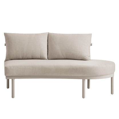 Porta Facing Outdoor Patio Sofa Modular by Modway with beige cushions on aluminum frame on Tampa Home & Garden Store