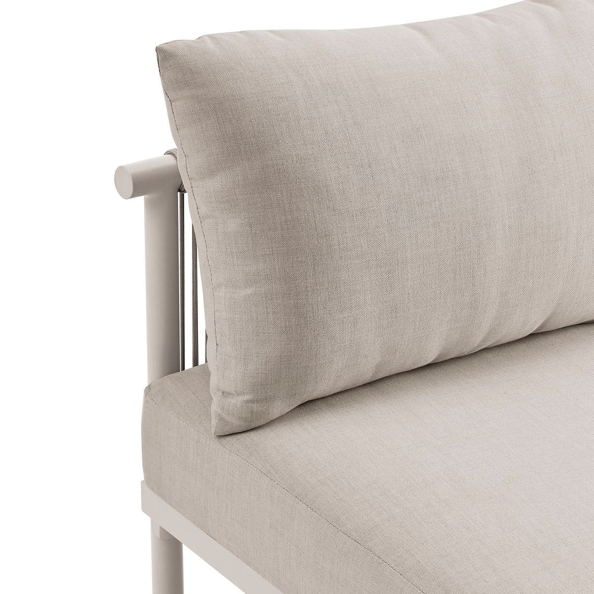 Porta 4-Piece Outdoor Patio Aluminum Modular Sofa Set beige cushions on light aluminum frame on Tampa Home & Garden Store