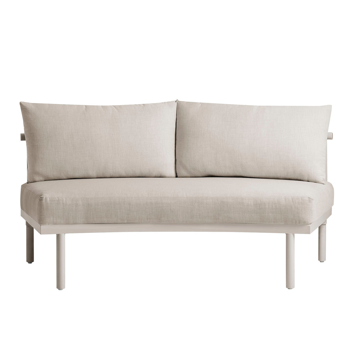 Modway Porta armless outdoor aluminum modular sofa with beige fabric cushions on Tampa Home & Garden Store