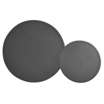 Porta 2 Piece Nesting Outdoor Aluminum Coffee Tables in dark gray with overlapping round tops on Tampa Home & Garden Store