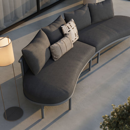 Porta 2 Piece Outdoor Patio Aluminum Modular Sofa by Modway dark gray cushions on Tampa Home & Garden Store