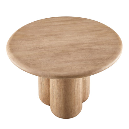 Tori 48-Inch round dining table by HouseOfZazla, natural wood finish with pedestal base on Tampa Home & Garden Store