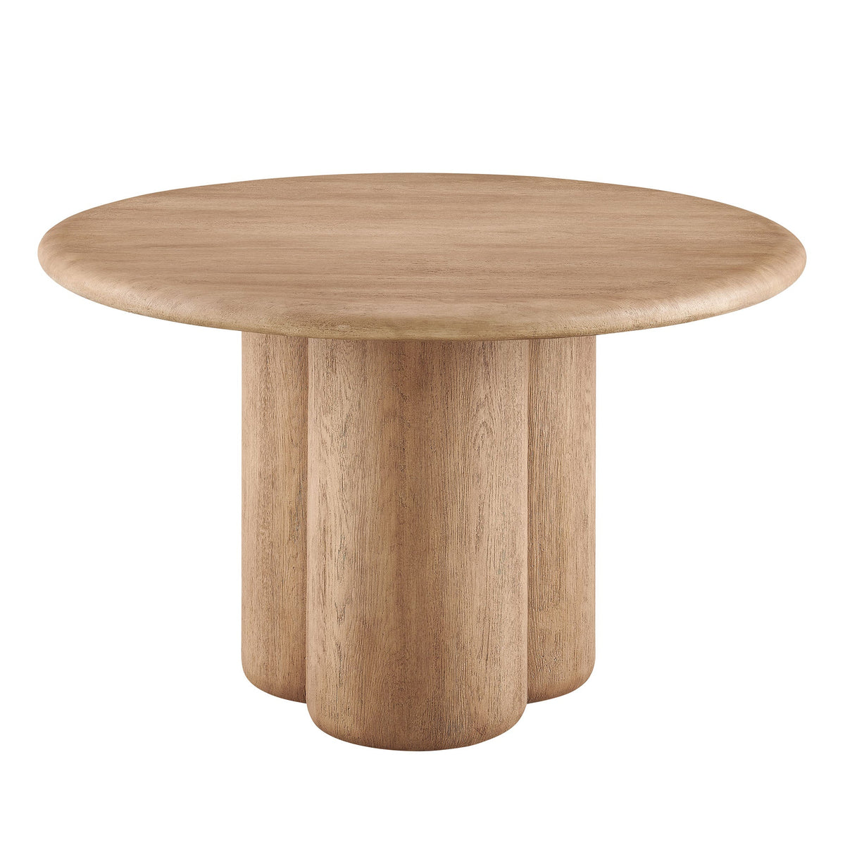 Tori 48-inch round dining table with natural oak finish and pedestal base for indoor outdoor use on Tampa Home & Garden Store