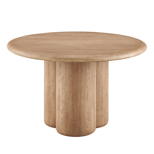 Tori 48-inch round dining table with natural oak finish and pedestal base for indoor outdoor use on Tampa Home & Garden Store