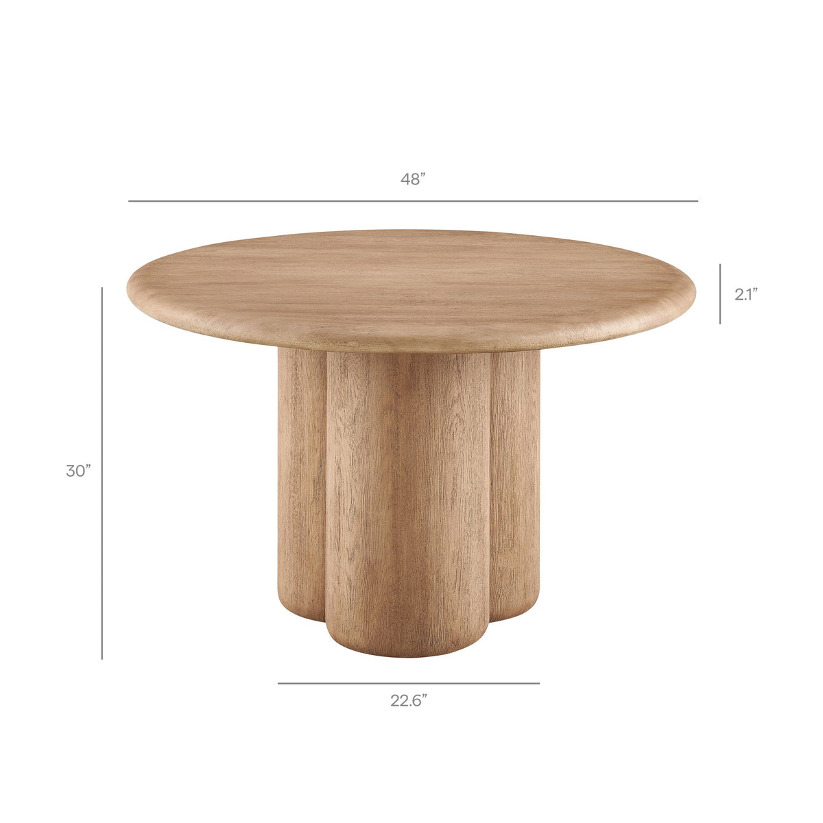Tori 48-inch round wooden dining table for indoor/outdoor, oak finish HouseOfZazla on Tampa Home & Garden Store