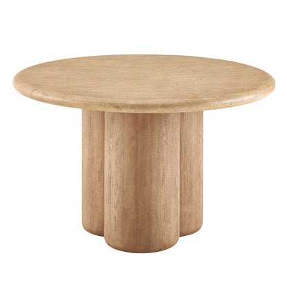 Tori 48 Inch Round Dining Table, natural oak finish, pedestal base by Modway on Tampa Home & Garden Store