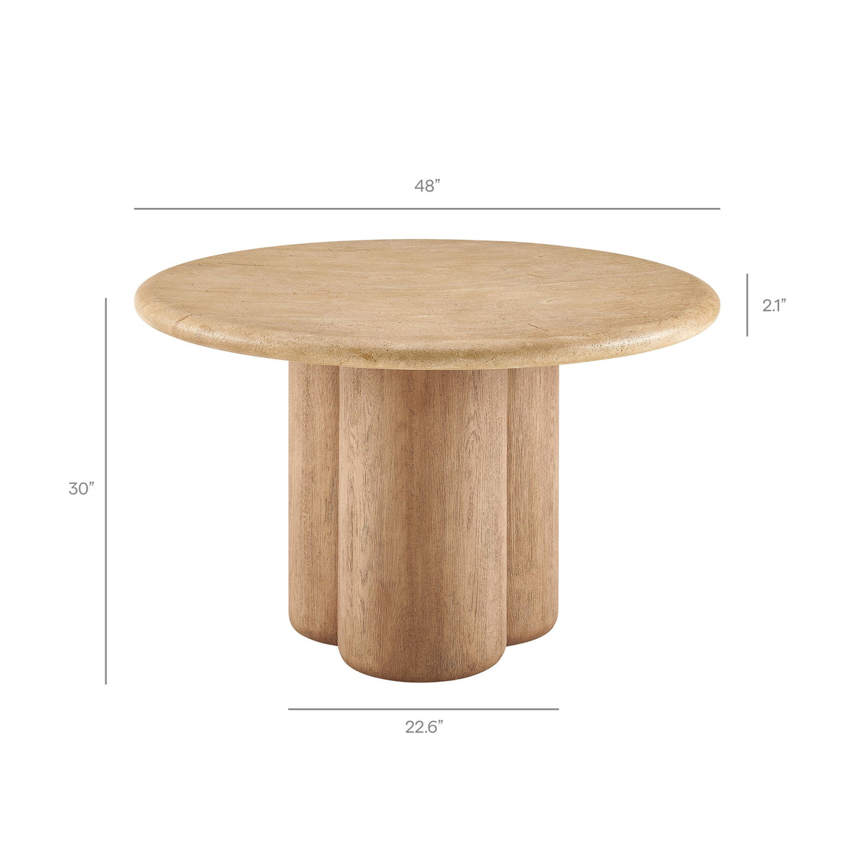 Modway Tori 48-inch round dining table natural wood pedestal base on Tampa Store on Tampa Home & Garden Store