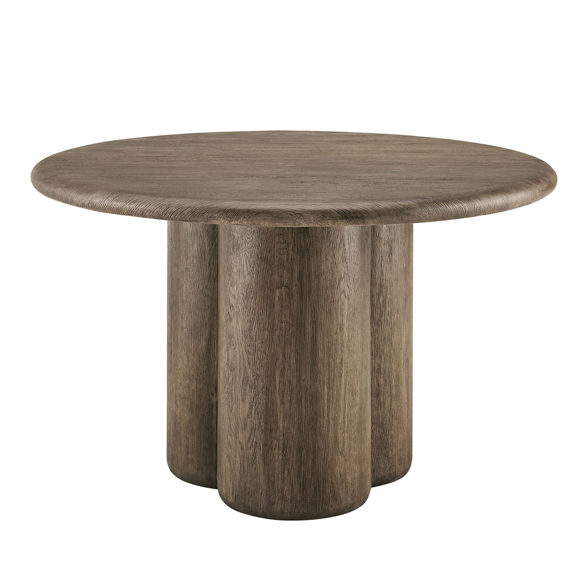 Tori 48 Inch round indoor outdoor dining table with wood grain finish pedestal base Modway on Tampa Home & Garden Store