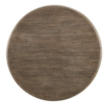 Tori 48 Inch Round Indoor and Outdoor Patio Dining Table in warm brown wood grain on Tampa Home & Garden Store
