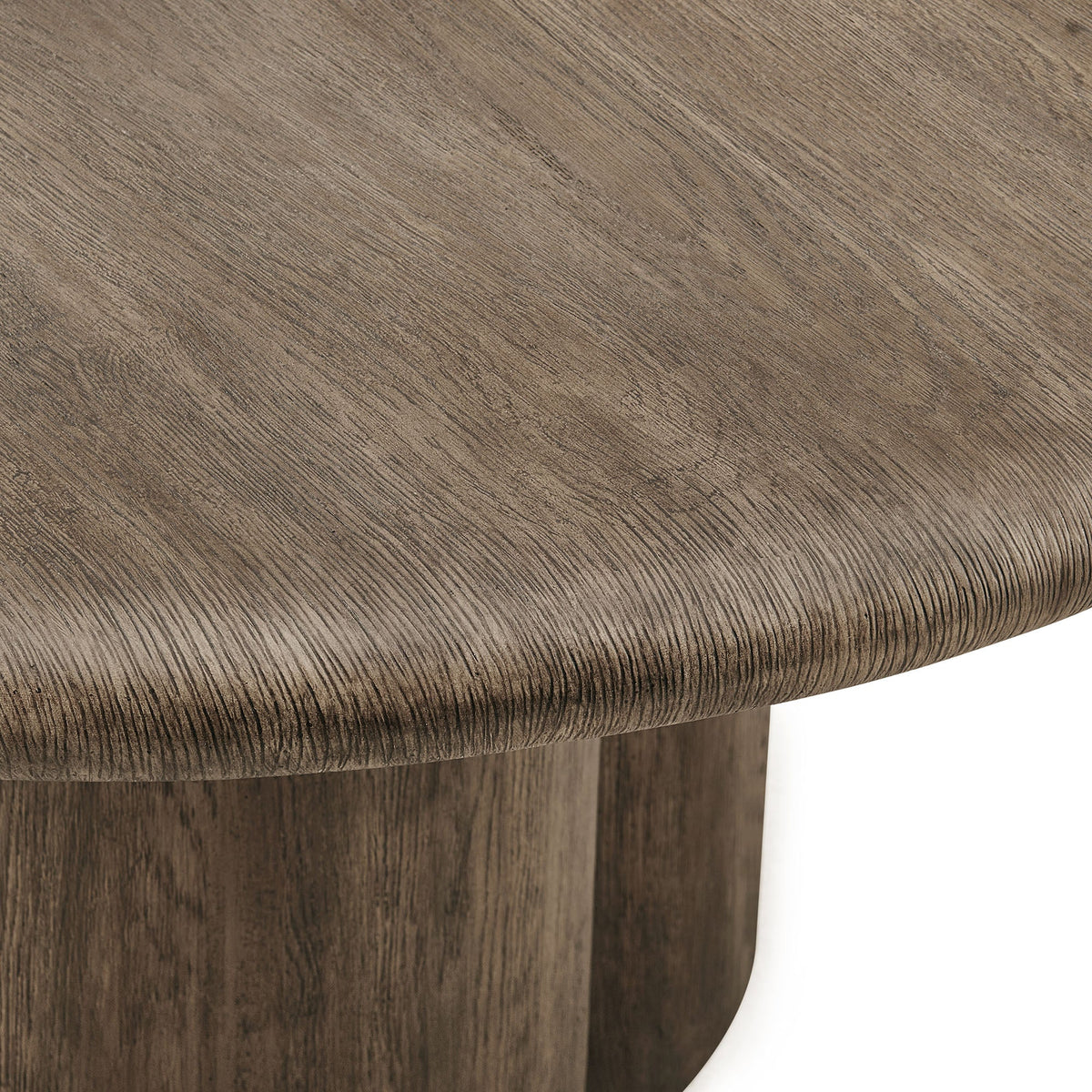 Tori 48 Round dining table edge in dark brown wood veneer with grain on Tampa Home & Garden Store
