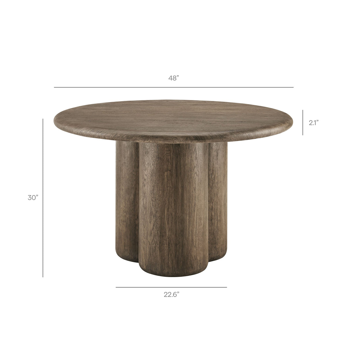 Tori 48 inch round indoor outdoor dining table with wood grain pedestal base by Modway on Tampa Home & Garden Store
