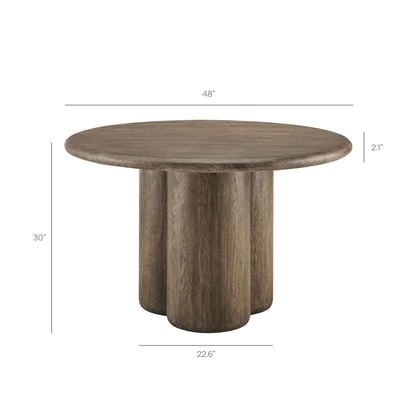 Tori 48 inch round indoor outdoor dining table with wood grain pedestal base by Modway on Tampa Home & Garden Store