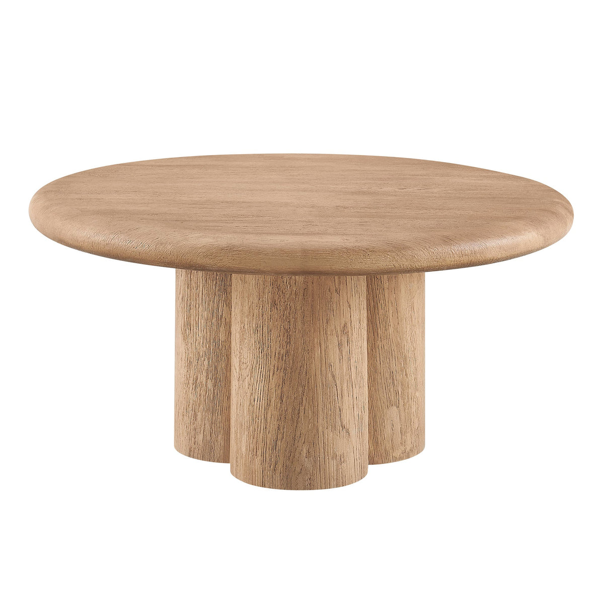 Tori 31-inch round indoor-outdoor patio coffee table with wood pedestal base by HouseOfZazla on Tampa Home & Garden Store