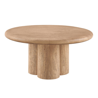 Tori 31-inch round indoor-outdoor patio coffee table with wood pedestal base by HouseOfZazla on Tampa Home & Garden Store