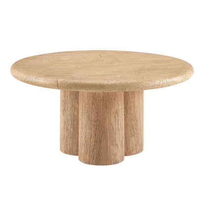 Tori 31-Inch round wood table with natural finish on pedestal base HouseOfZazla on Tampa Home & Garden Store