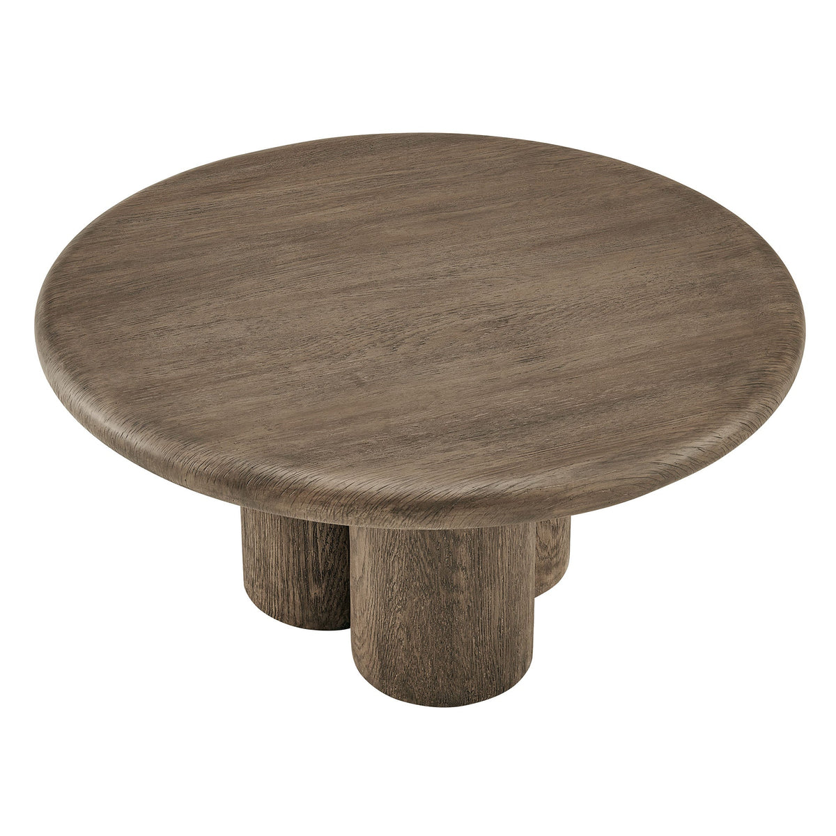 Tori 31in round indoor/outdoor patio coffee table by Modway brown wood grain finish on Tampa Home & Garden Store