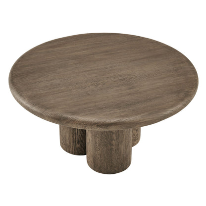 Tori 31in round indoor/outdoor patio coffee table by Modway brown wood grain finish on Tampa Home & Garden Store