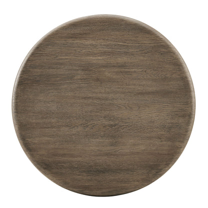 Tori 31 Inch round patio coffee table brown wood grain finish indoor outdoor Modway on Tampa Home & Garden Store