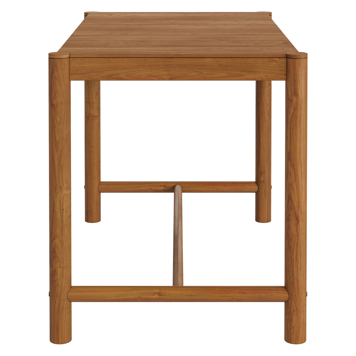 Eleni 56-Inch teak wood rectangular bar table with slatted top outdoor on Tampa Home & Garden Store
