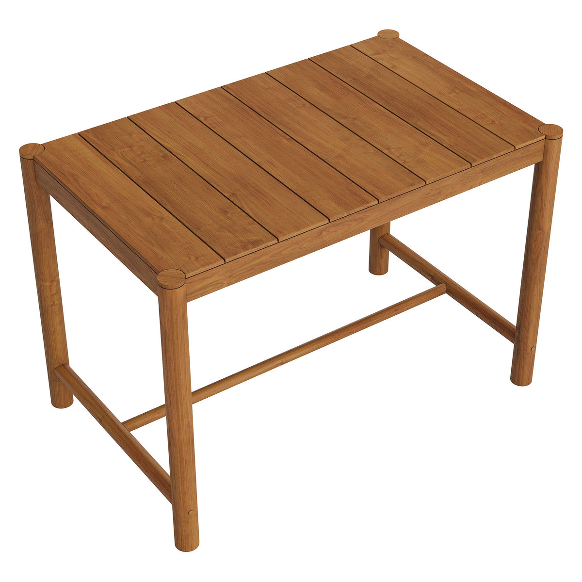 Eleni 56-Inch outdoor teak wood rectangle bar table with slatted top by Modway on Tampa Home & Garden Store