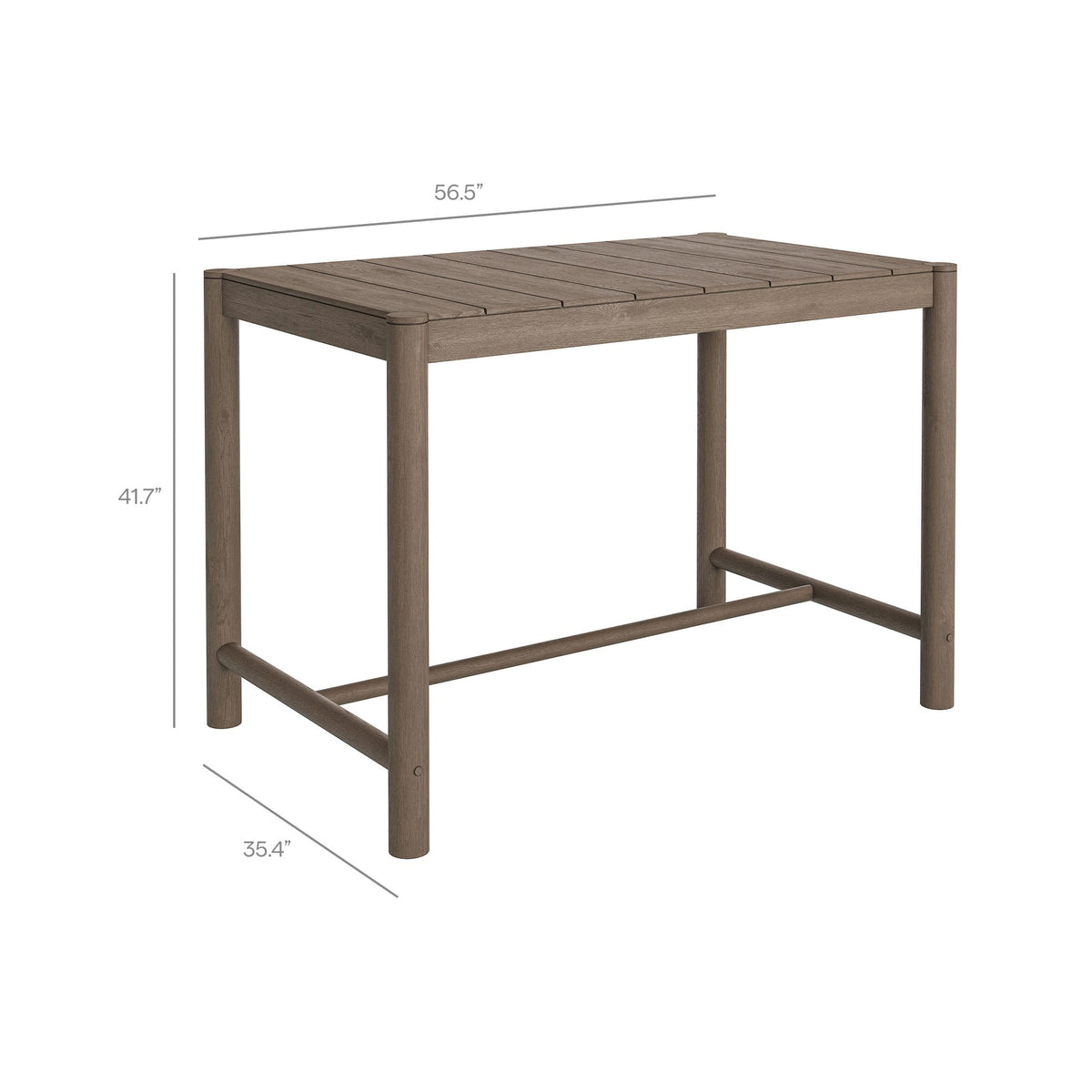 Modway Eleni 56 Inch Outdoor Teak Bar Table