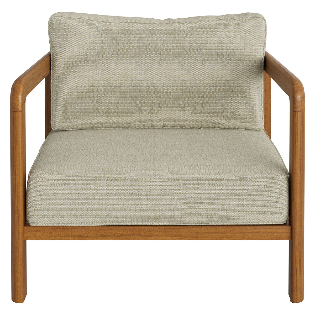 Kona 3-Piece Outdoor Patio Teak Wood Furniture Set beige woven cushions on teak frame on Tampa Home & Garden Store