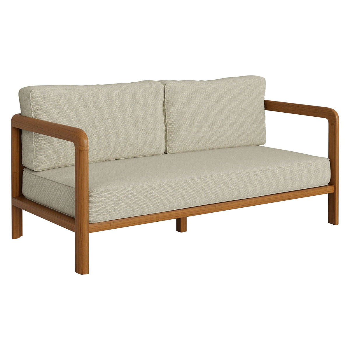 Kona 5-Piece outdoor teak wood sofa set with beige cushions and natural wood frame on Tampa Home & Garden Store