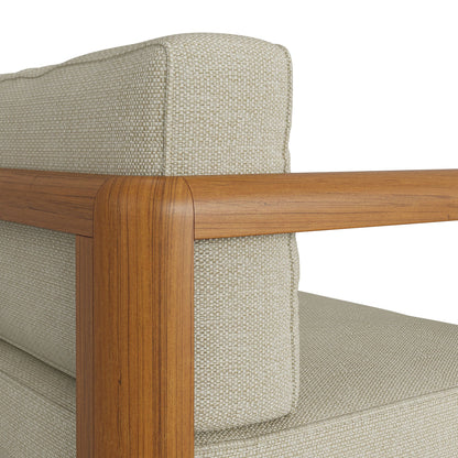 Kona Outdoor Patio Teak Wood Loveseat by Modway with beige woven upholstery and teak frame on Tampa Home & Garden Store