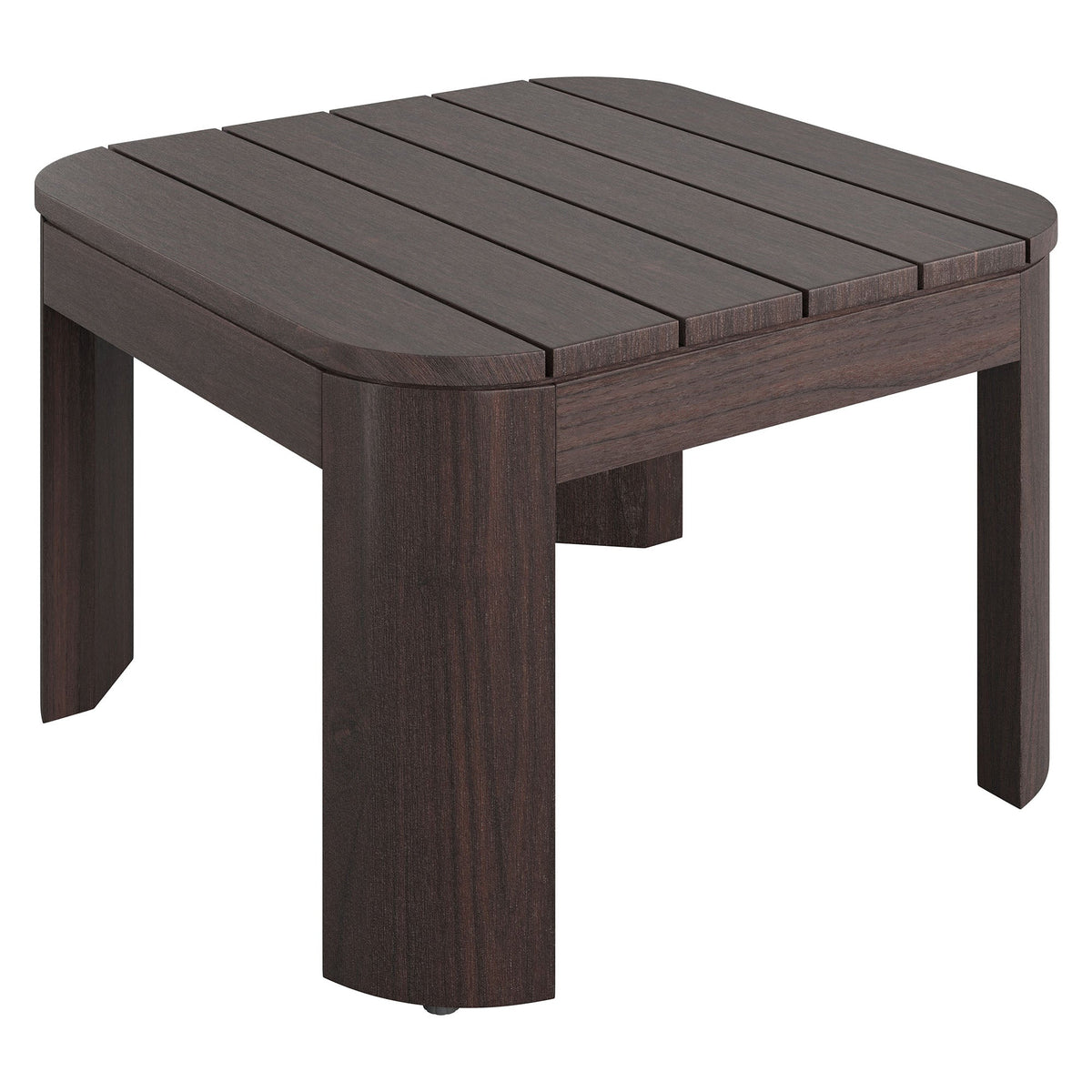 Kona Outdoor Patio Teak Wood Side Table slatted top in dark teak finish Modway on Tampa Home & Garden Store