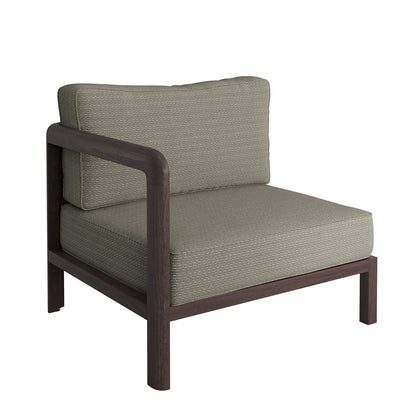 Kona 5-Piece Outdoor Teak Sofa with beige woven cushions and dark wood frame on Tampa Home & Garden Store