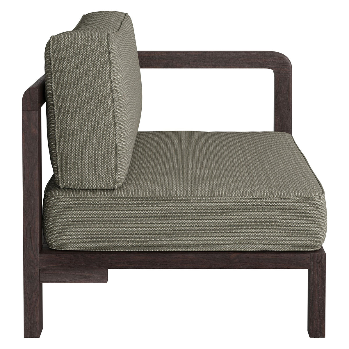 Kona Right-Arm Facing Modular Armchair in teak wood with taupe fabric by Modway on Tampa Home & Garden Store