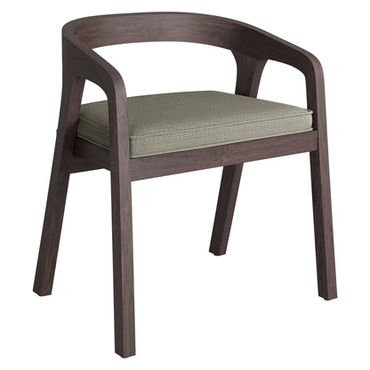 Kona Outdoor Patio Teak Wood Barrel Dining Chair by Modway, dark wood frame with a cushion on Tampa Home & Garden Store