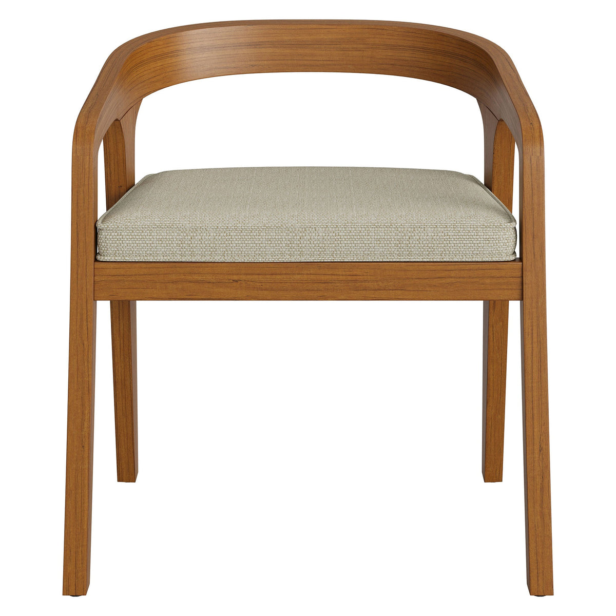 Kona Outdoor Patio Teak Wood Barrel Dining Chair by Modway, teak frame with beige cushion on Tampa Home & Garden Store