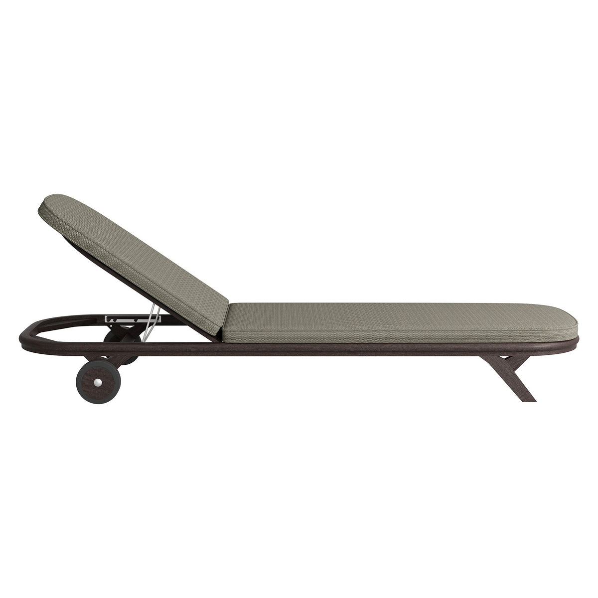 Kona outdoor teak wood chaise lounge chair with taupe cushion and dark brown frame by Modway on Tampa Home & Garden Store