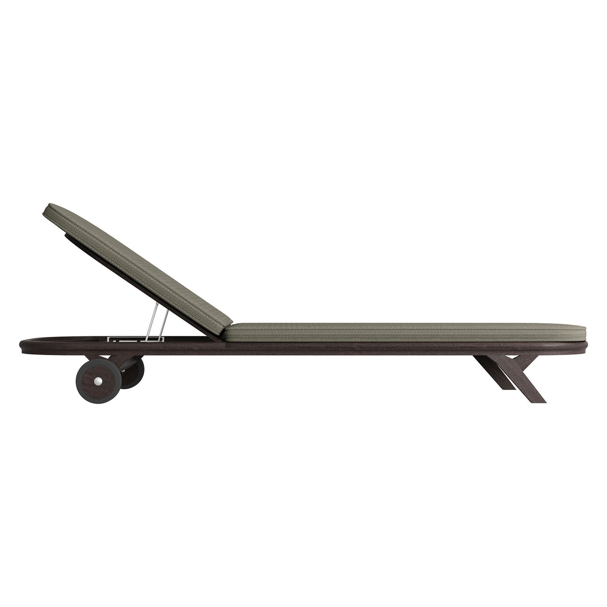 Kona teak chaise lounge by Modway with adjustable back and cushioned seat on a wood base on Tampa Home & Garden Store