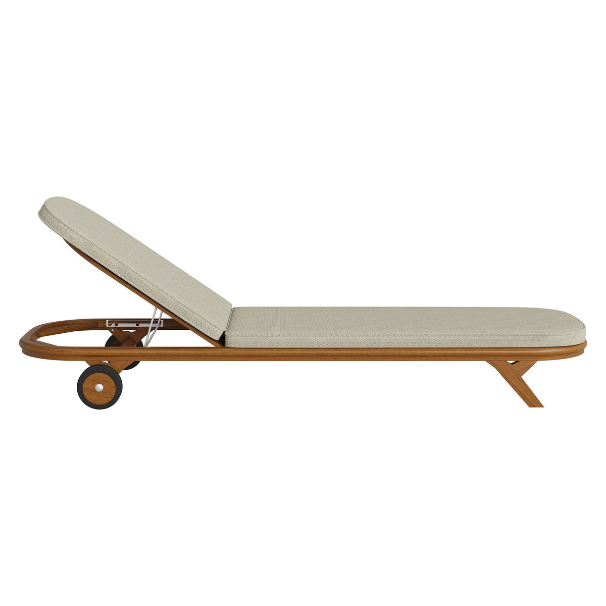 Kona teak outdoor chaise lounge with beige cushion by Modway on Tampa Home & Garden Store