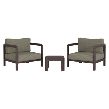 Kona 3-Piece Outdoor Patio Teak Wood Set with frames and olive cushions by HouseOfZazla on Tampa Home & Garden Store