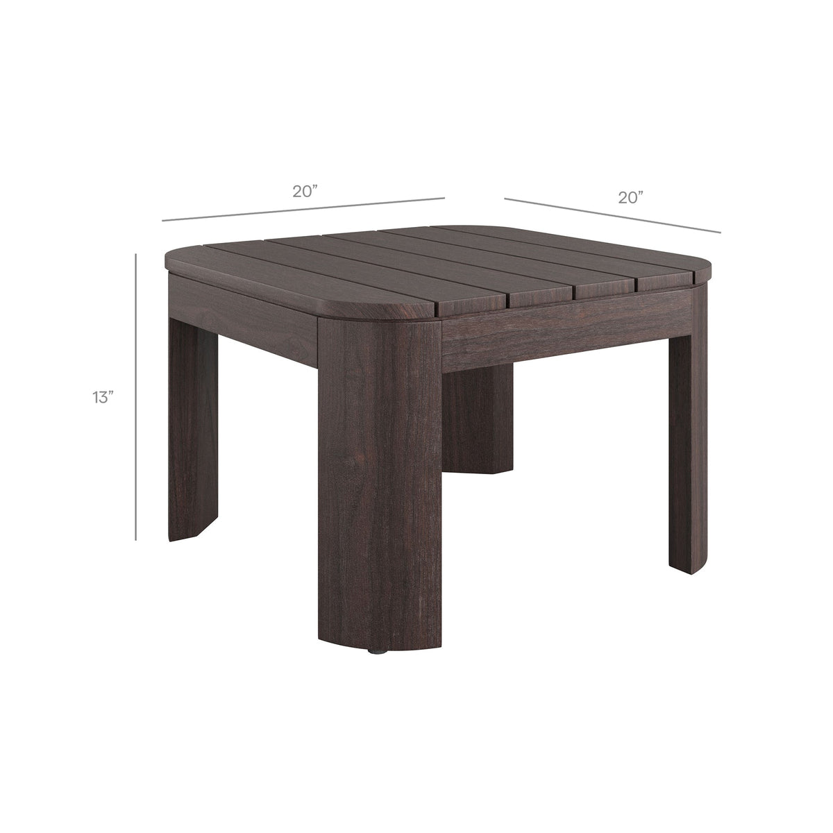 Kona 5-piece outdoor teak wood table with slatted top in dark brown finish on Tampa Home & Garden Store