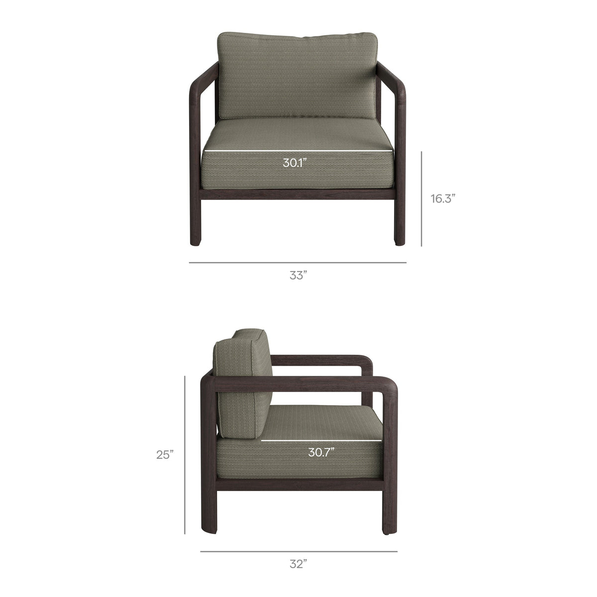 Kona 5-Piece outdoor teak wood furniture set chair with taupe cushions by HouseOfZazla on Tampa Home & Garden Store