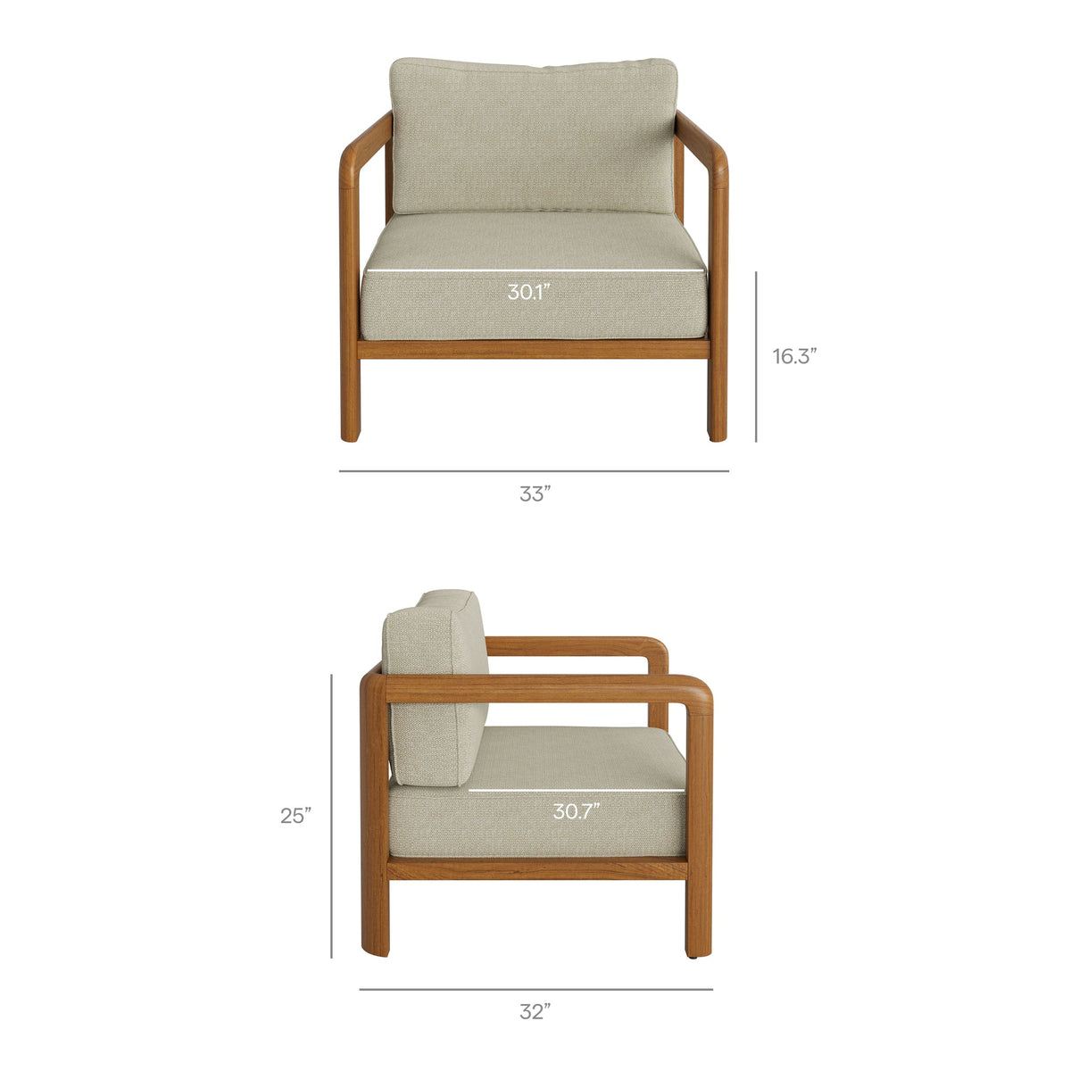 Kona 4-Piece Outdoor Teak Wood Furniture Set by Modway, teak frame with beige cushions on Tampa Home & Garden Store