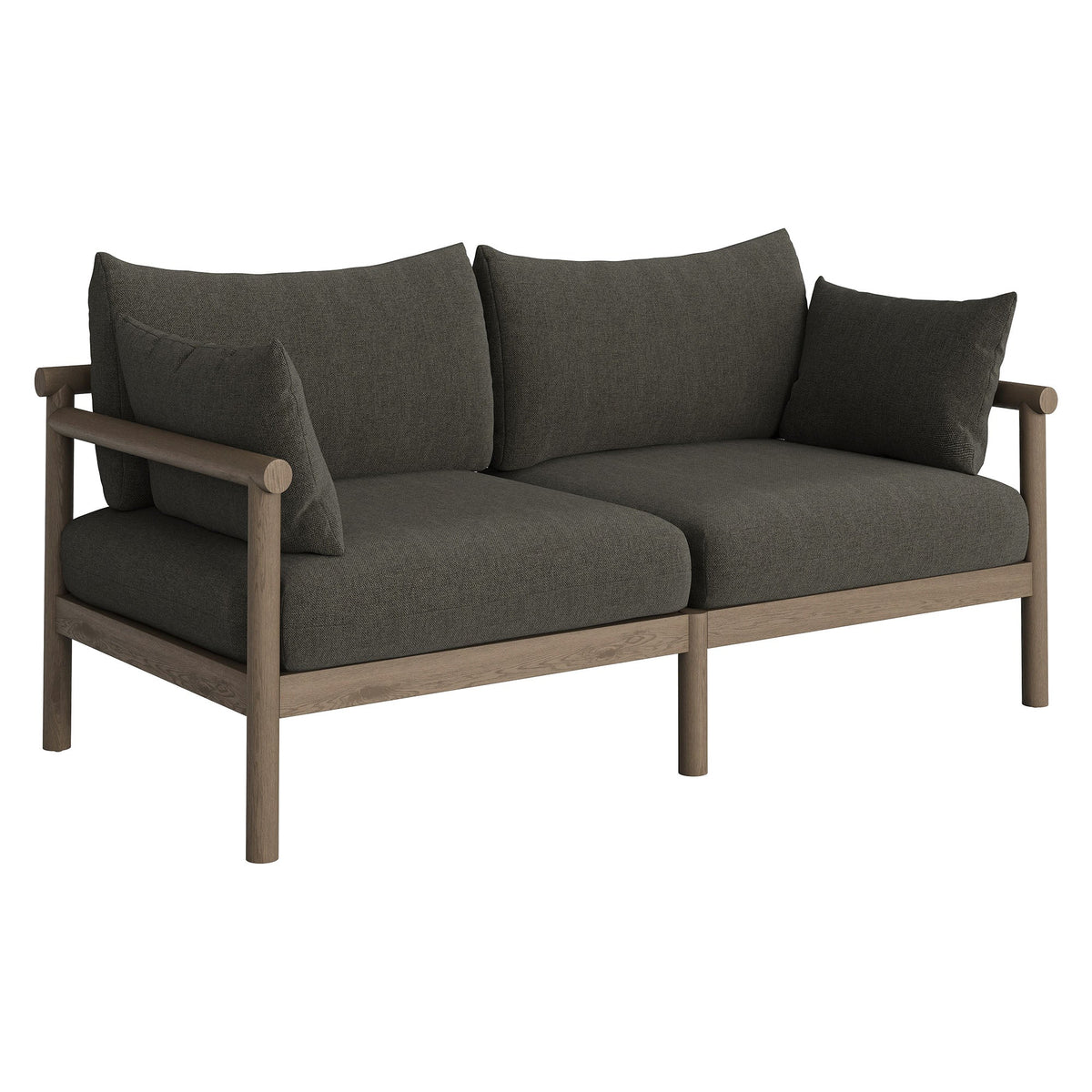 Eleni 2-Piece Outdoor Teak Wood Loveseat with Ottoman, teak frame, charcoal cushions by Modway on Tampa Home & Garden Store