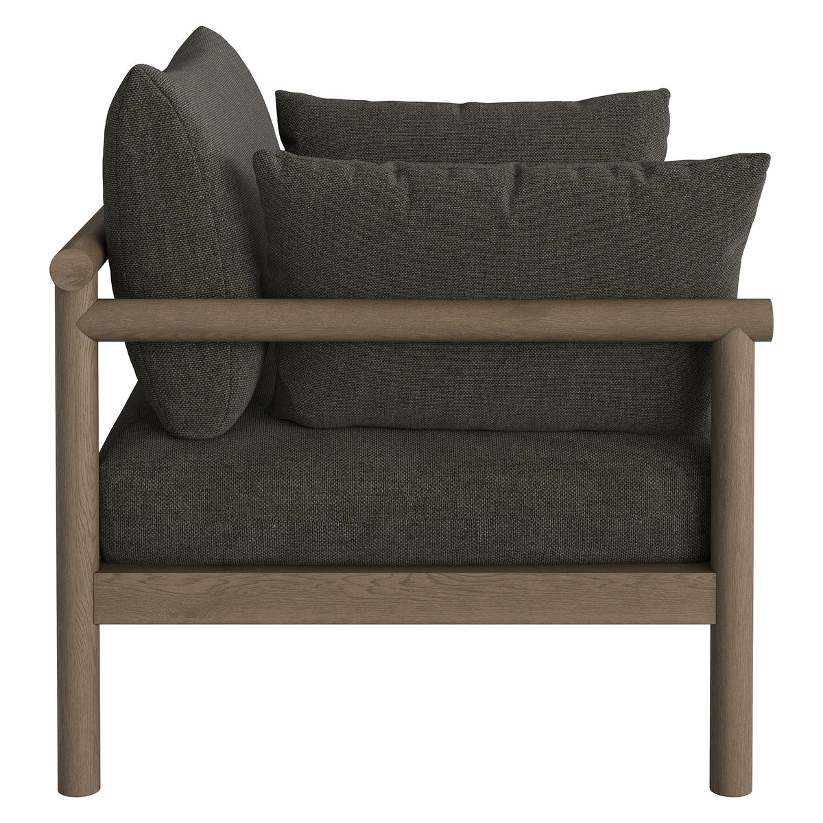 Eleni 2-Piece outdoor teak loveseat with ottoman, dark gray cushions by HouseOfZazla on Tampa Home & Garden Store