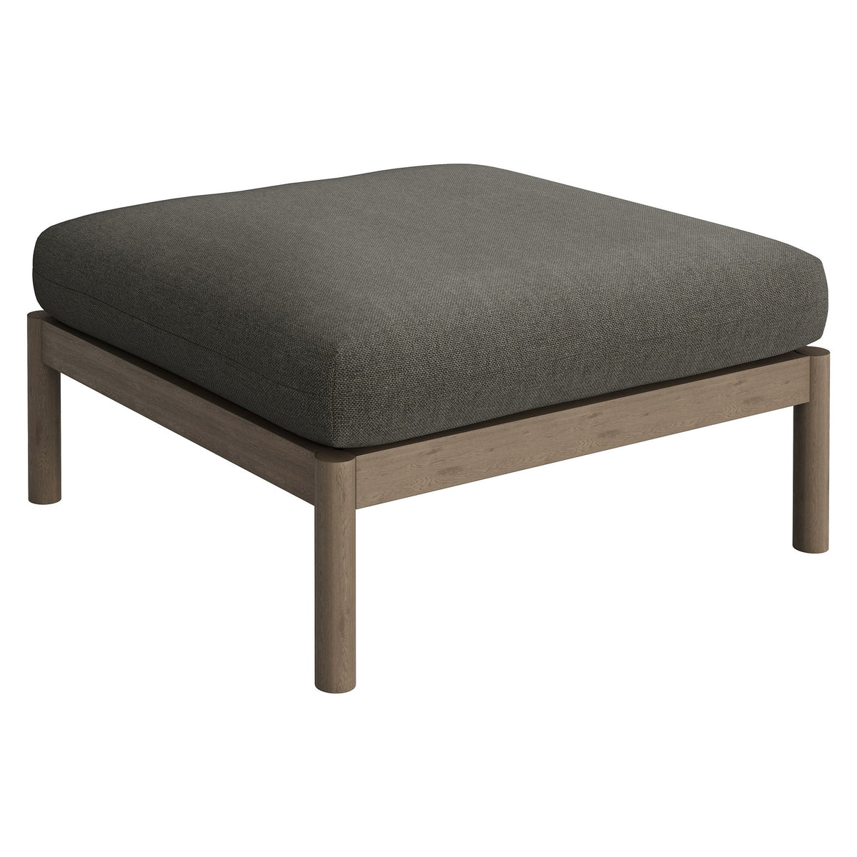 Eleni 2-Piece Outdoor Teak Wood Ottoman with dark gray cushion HouseOfZazla on Tampa Home & Garden Store