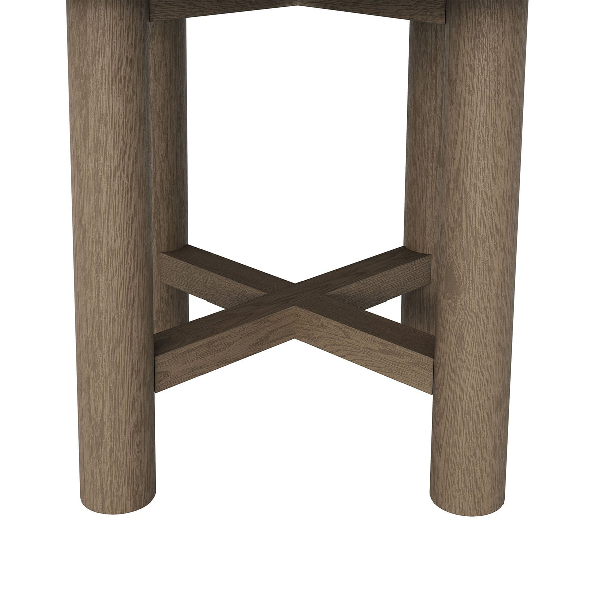 Eleni 20-Inch round outdoor teak side table with cross-brace legs by Modway on Tampa Home & Garden Store